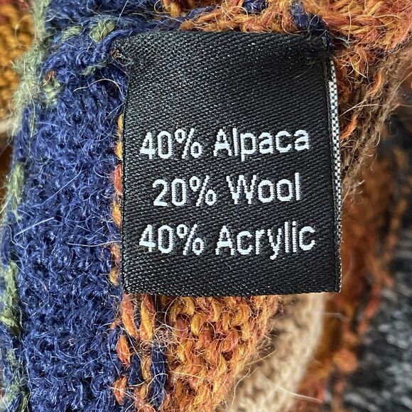 NWOT Rare Tey Art Alpaca Wool Blend Multicolored Knit Cardigan Size Medium - Picture 10 of 15